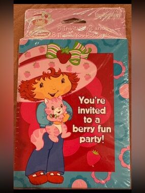 3 Packs of American Greetings Strawberry Shortcake Party Invitations